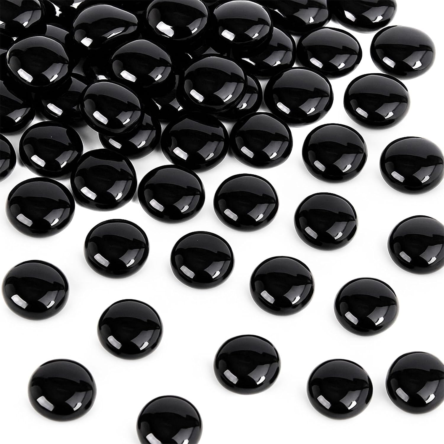 FUTUREPLUSX 1 LB Dark Glass Beads, Flat Marbles for Vase Fillers