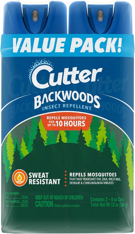Cutter Backwoods Mosquito and Insect Repellent 6 Ounces, 2 Pack Bug Spray