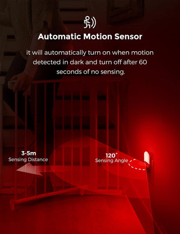L LOHAS LED Red Night Light, Motion Sensor Night Light, Sleep Aid Red,2Pack