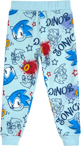 SEGA Sonic the Hedgehog Fleece Pullover Hoodie and Pants Outfit Set Toddler to Big Kid Sizes (2T - 18-20)