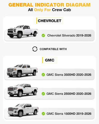 3W Floor Mats Fit for 2019-2026 Chevy Silverado/GMC Sierra 1500
