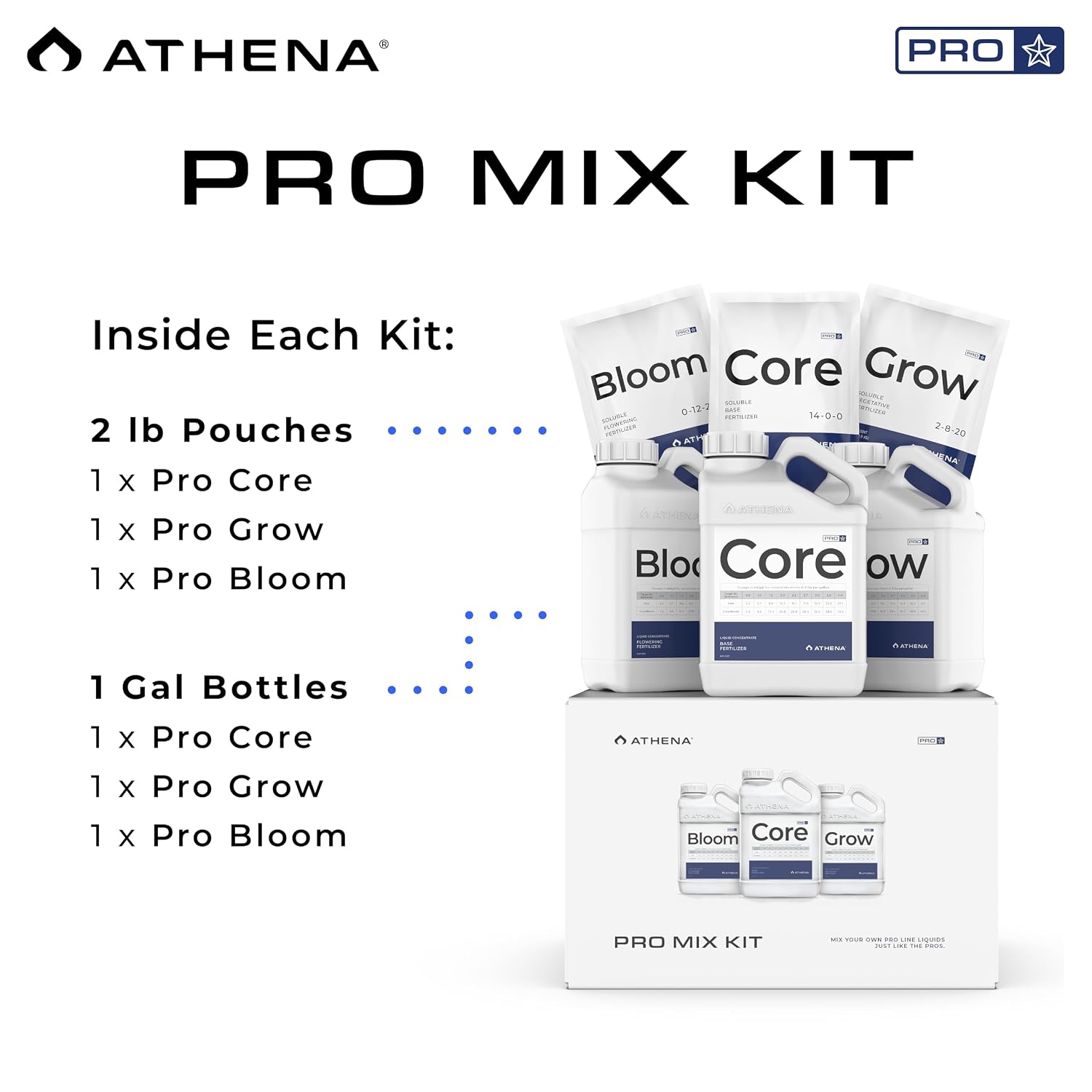 Athena Pro Line 3 Part Dry Fertilizer Kit 2 lb with 1 Gal Mixing Jugs