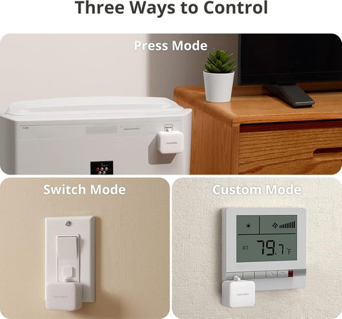 Switchbot Smart Switch Button Pusher (Bluetooth) – Fingerbot for Rocker Switch/One-Way Buttons, App Timer Control, No Wiring, Hub Included for Voice/Remote, White