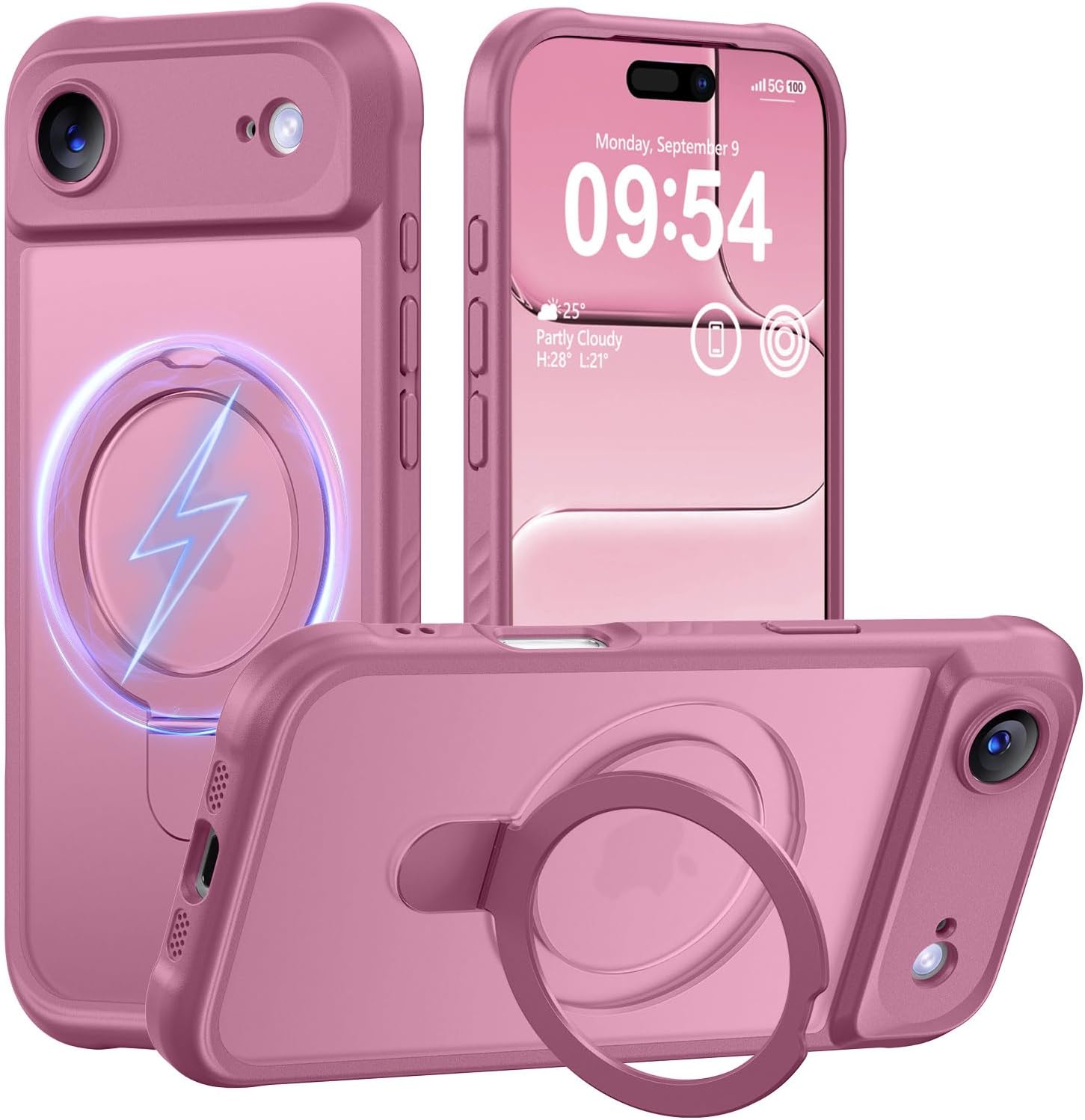 MOCCA Magnetic for iPhone 17 Air Case with Stand,Lavender Purple