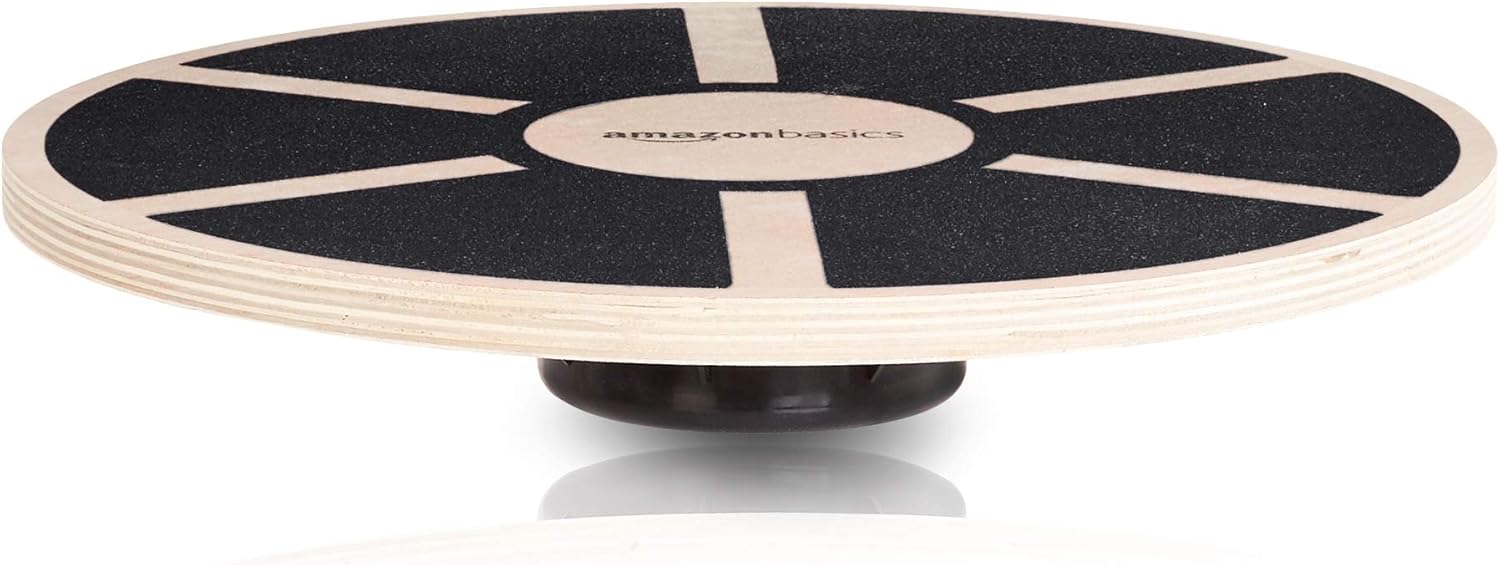 Amazon Basics Wood Wobble Balance Trainer Board, Slip Resistant, for Exercise and Core Strength