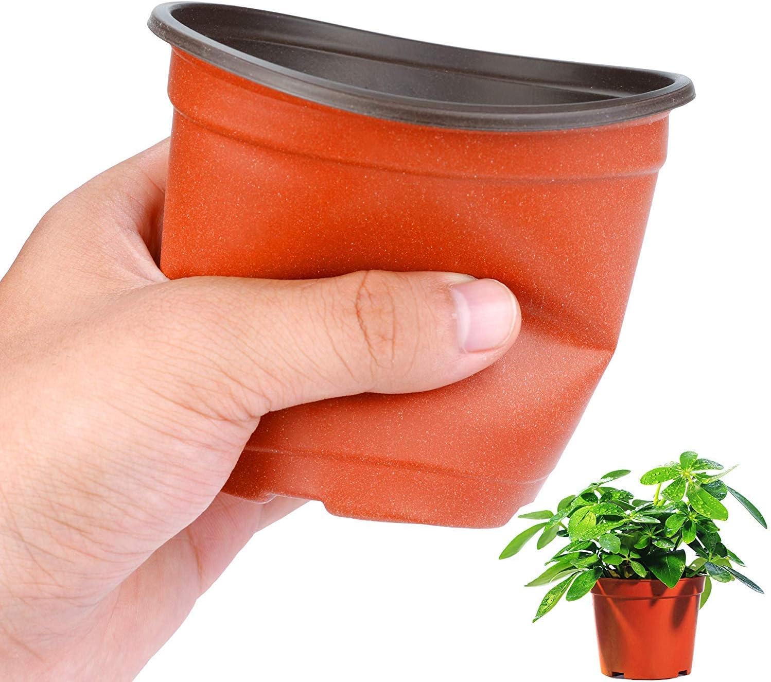 Augshy Nursery Pot, 75 Pcs 4 Inches Plastic Nursery Seed Starting Pots