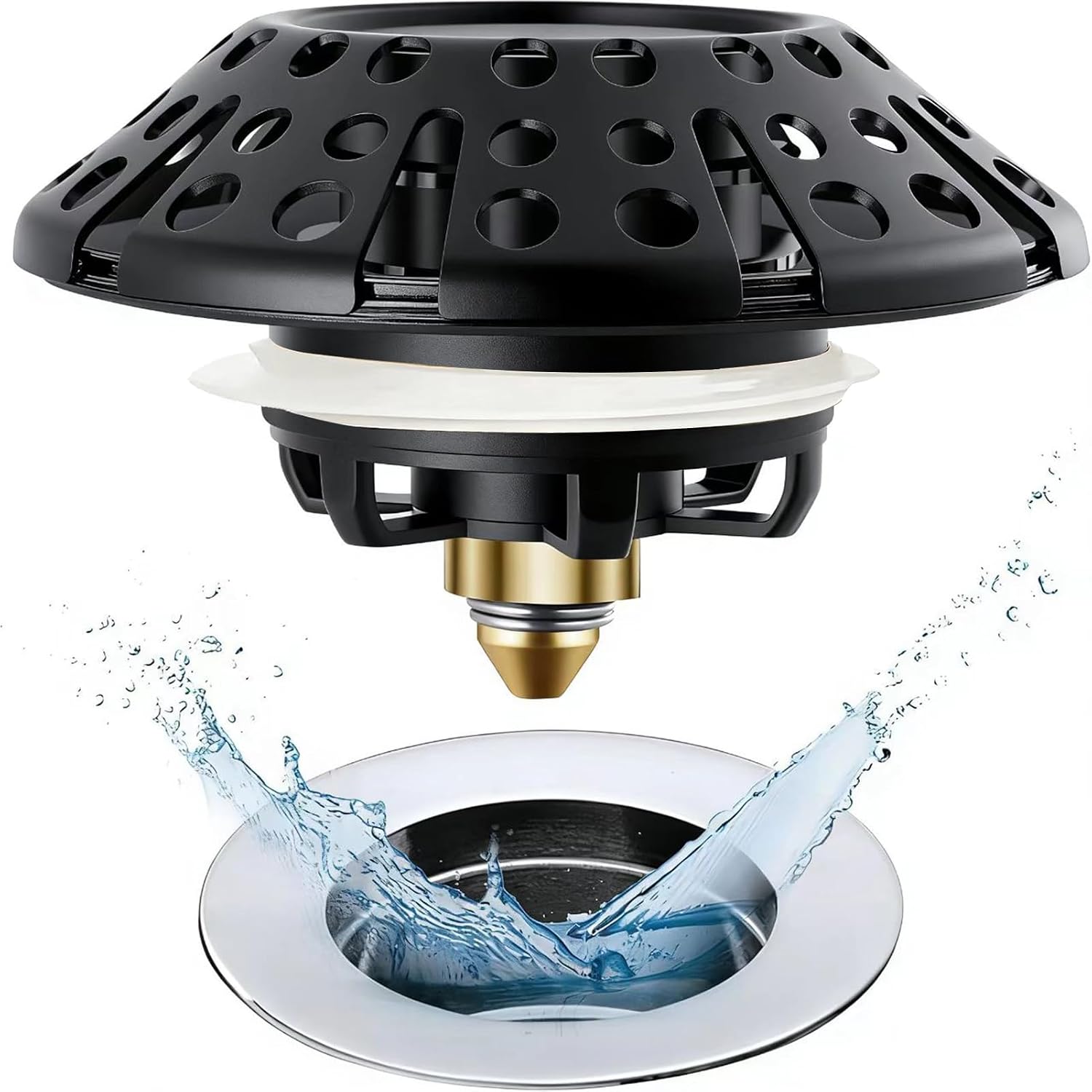AzWzz Bathtub Drain Stopper,Pop Up Tub Stopper Plug with Hair Catcher Cover