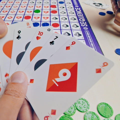 SEQUENCE- Original SEQUENCE Game with Folding Board, Cards and Chips by Jax ( Packaging may Vary ) White, 10.3" x 8.1" x 2.31"