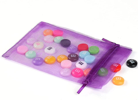 ANZNKU 100 PCS Organza Bags 5 x 7, Purple Small Mesh Gift Bags Drawstring