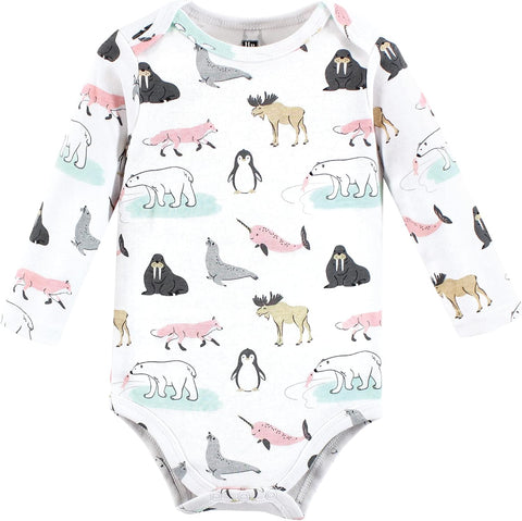 Hudson Baby baby-girls Cotton Long-sleeve Bodysuits 5-pack