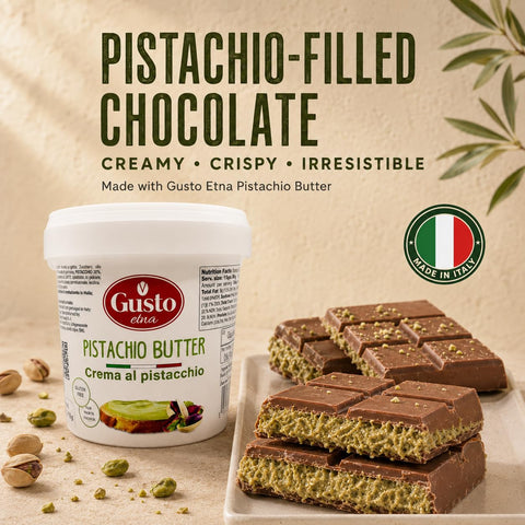 GUSTO ETNA Italian Pistachio Butter Spread Tub, 35% Pistachios, 3 kg