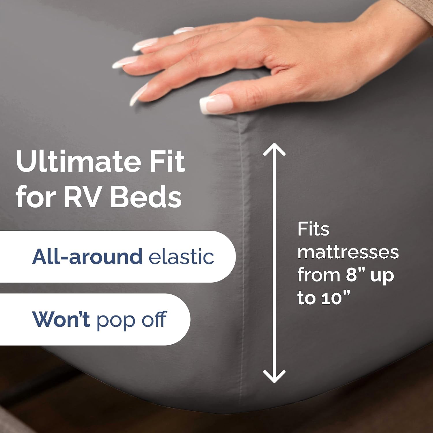 Short Queen Size 4 Piece Bed Sheet Set - RV Short Queen Sheets - Dark Grey