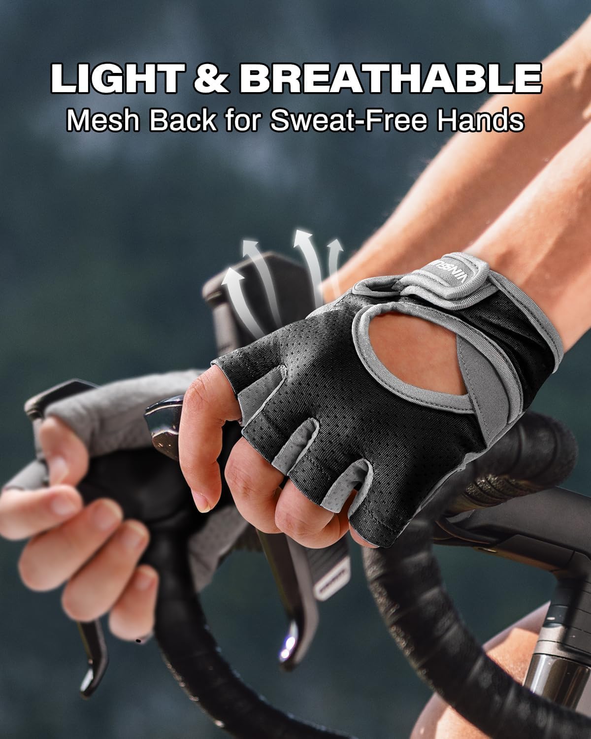 VINSGUIR Workout Gloves for Women and Men, Breathable & Padded Gym Gloves