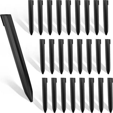 WORTH 26Pcs 8 in. Metal Landscape Edging Stakes, Black Steel Garden Spikes
