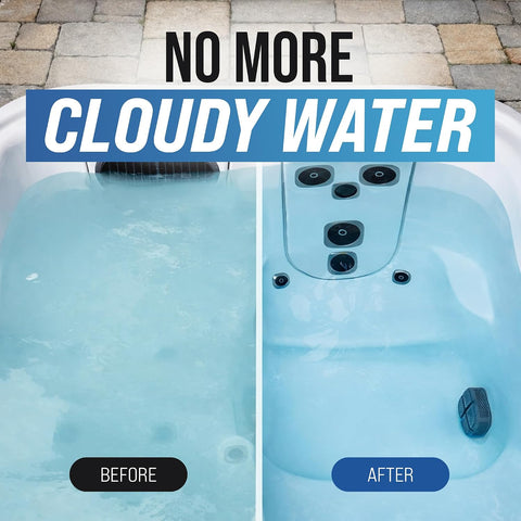 5-in-1 Hot Tub Weekly Care - Water Clarifier and Conditioner for Sparkling Soft Spa Water, Safe on Hot Tub Surfaces and Components, for Acrylic, Inflatable, Portable, Hard Shell Spas - 4 Pouches