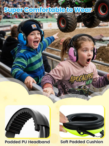 Dr.meter 3PACK Ear Muffs, Noise Cancelling Headphones for Kids Adults EM100