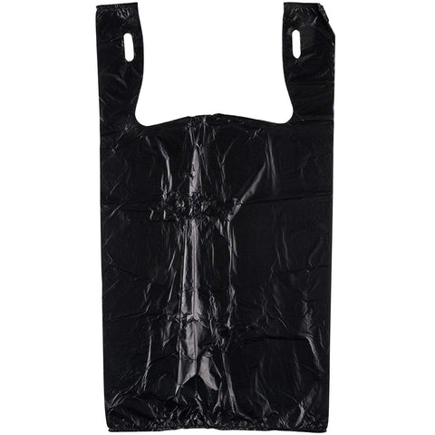 Carry-Out Plastic Bag-White Plain T-Shirt Bag 11.5"x6.5"x21.5" 15Mic (White, 1000/Case)