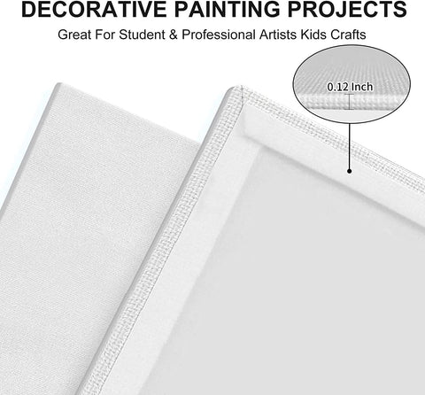 Canvas Panels 8x10 Inch 60-Pack, 10 oz Primed 100% Cotton White Blank Small Canvases for Painting, Flat Canvas Board for Oil Acrylics Watercolor & Tempera Paints