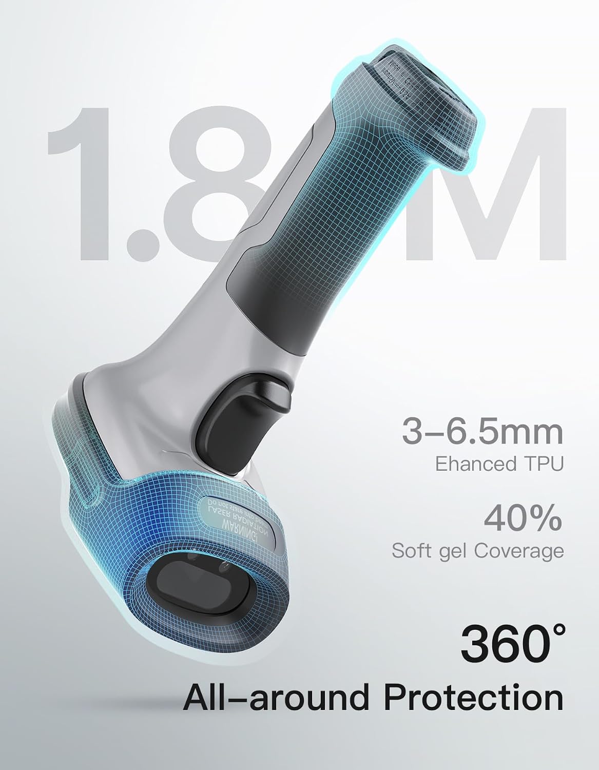 Inateck 2D Barcode Scanner, Wireless Bluetooth QR Reader, 2600mAh, BCST-72