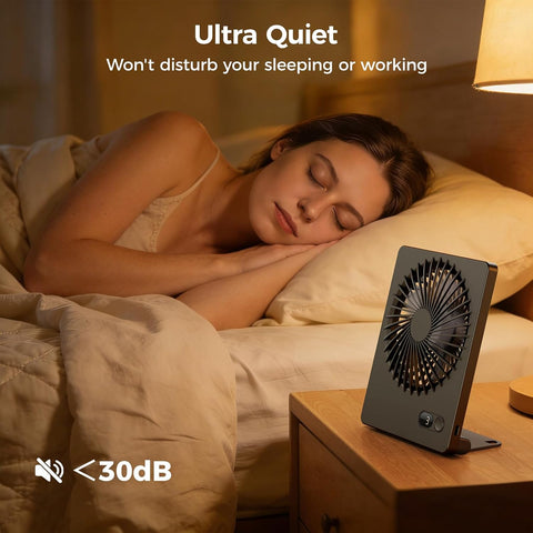 Zuvas Desk Fan Small Rechargeable Battery Table Fans for travel Ultra Quiet