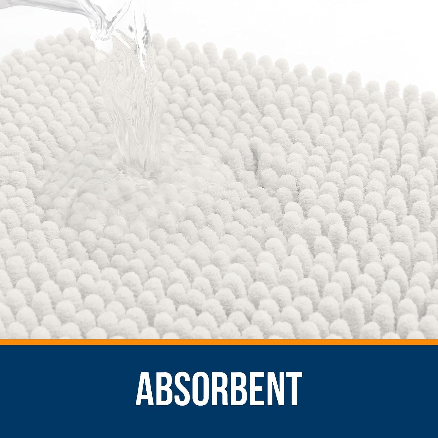 OLANLY Bathroom Rugs 34x21, Extra Soft Absorbent Chenille Bath Rugs