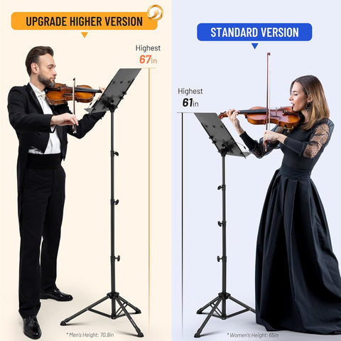 CAHAYA Sheet Music Stand Foldable Tri-fold Panel Portable for Travel