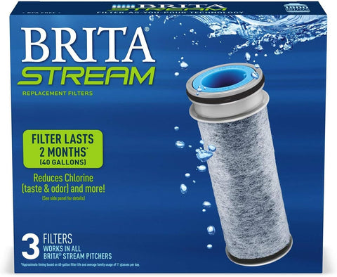 Brita Stream Pitcher Replacement Water Filter, 3 Pack