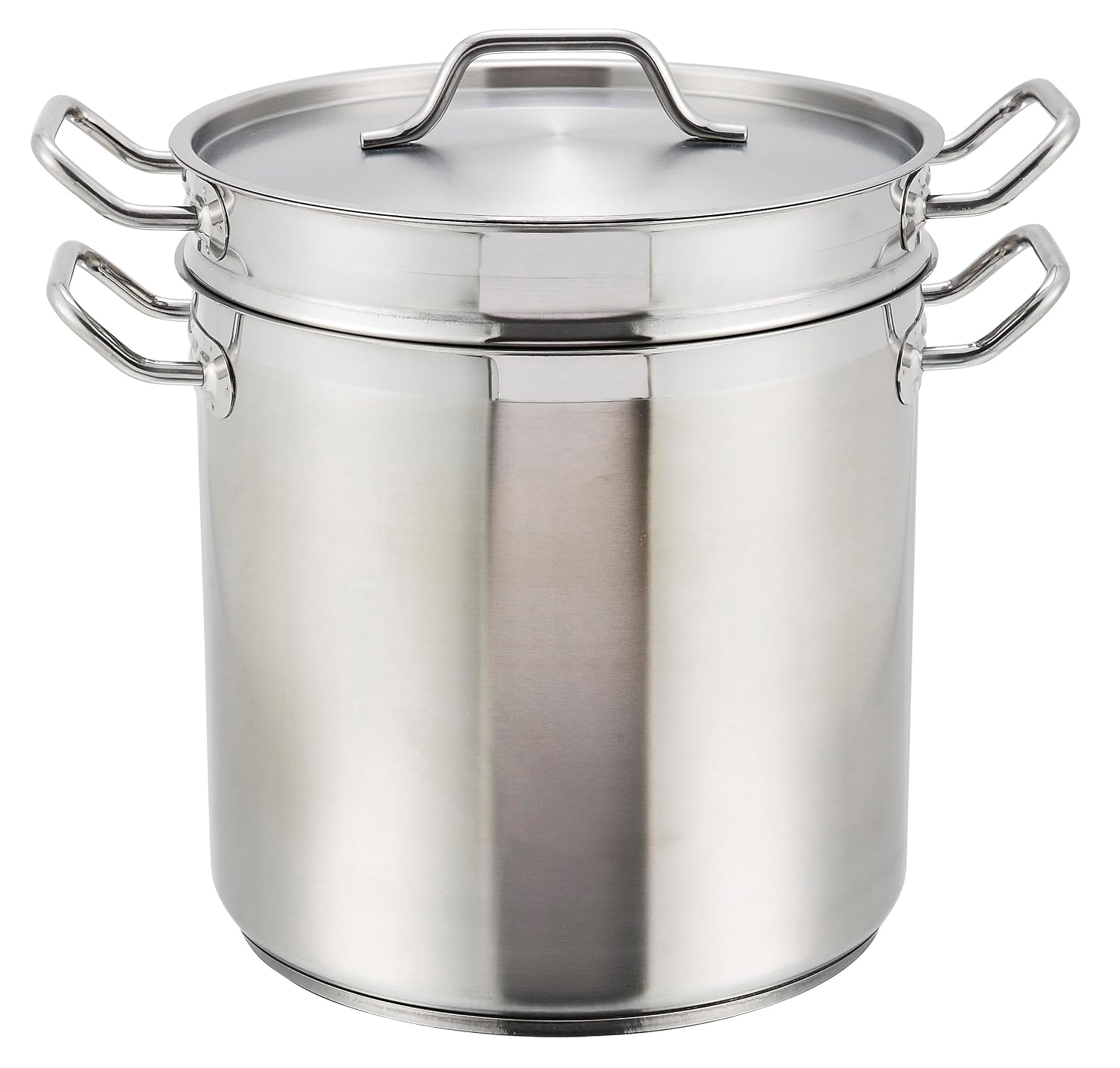 Winco 8 qt Stainless Steel Double Boiler with Cover