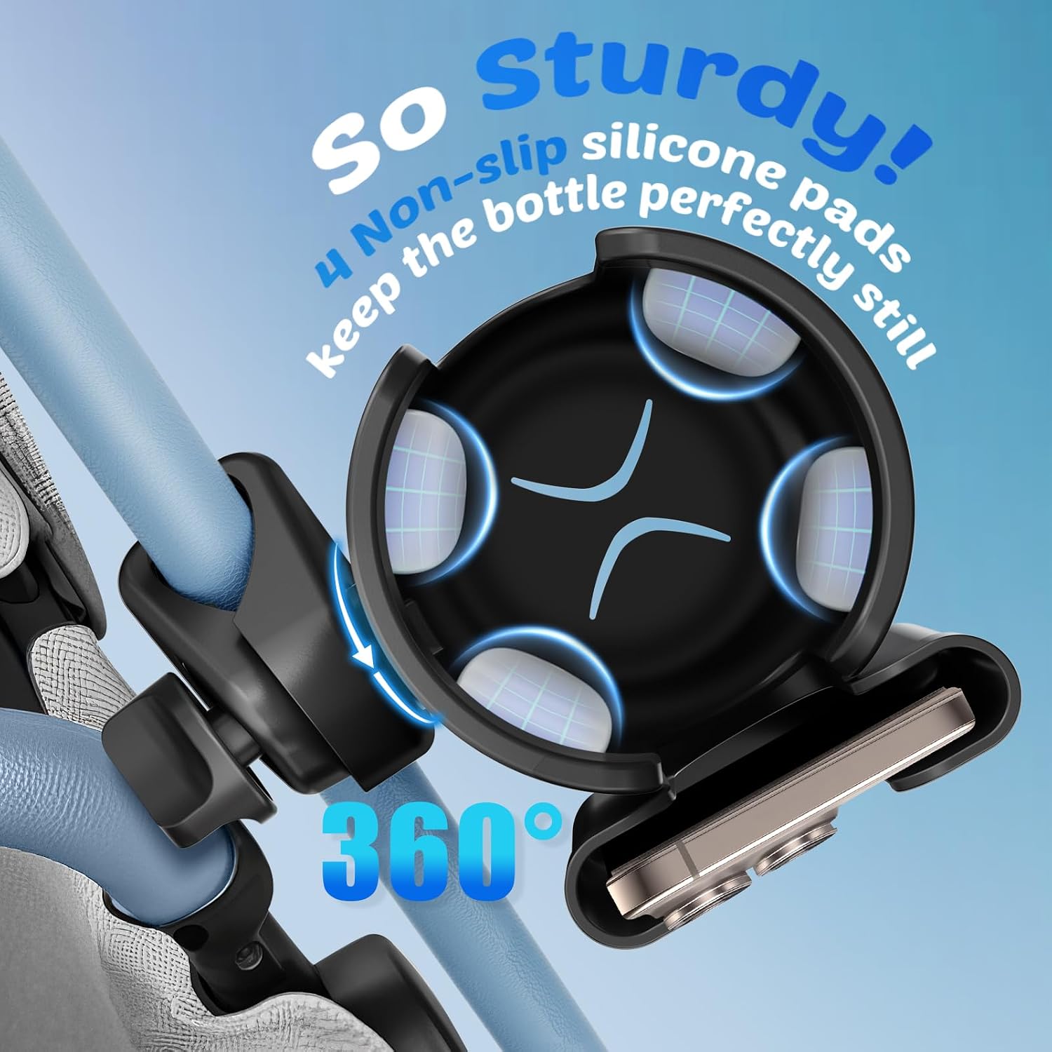 Cup Holder for Walker: Stroller Cup Holder Attachment with Phone Holder