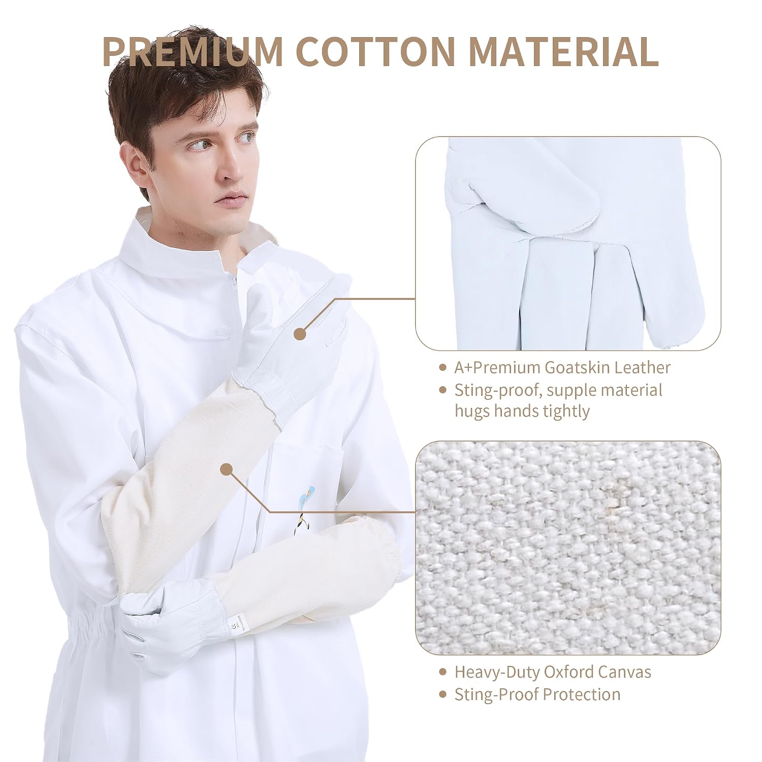 Sting Proof Bee Suit Full Body with Ventilated Hood & Gloves XL