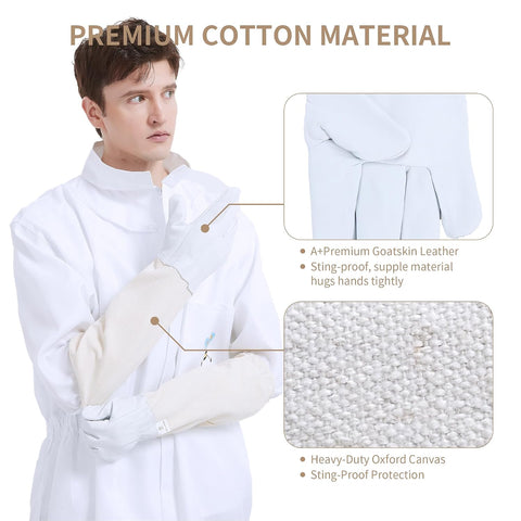 Sting Proof Bee Suit Full Body with Ventilated Hood & Gloves XL