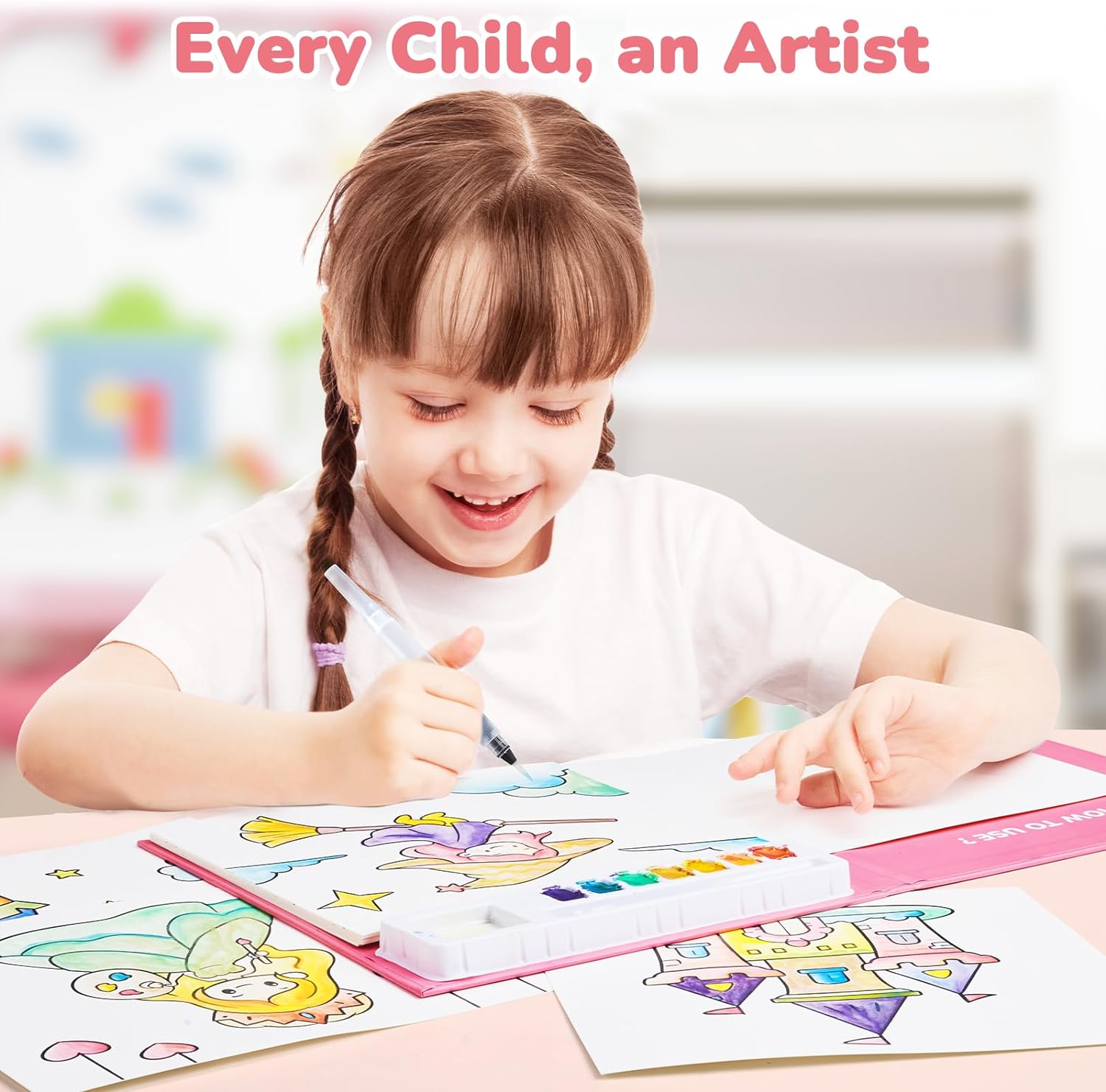 JoyCat Paint with Water Coloring Books for Toddlers (Magical Pony)