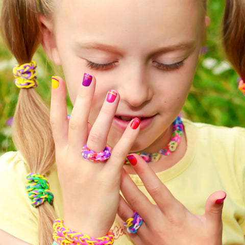 XKDOUS 24 Colors Rubber Band Bracelet Kit, Rubberband Bracelet Making Kit