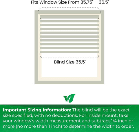 Calyx Interiors 1“ Mini Blinds, 35.5“W x 60“H, White, Light Filtering