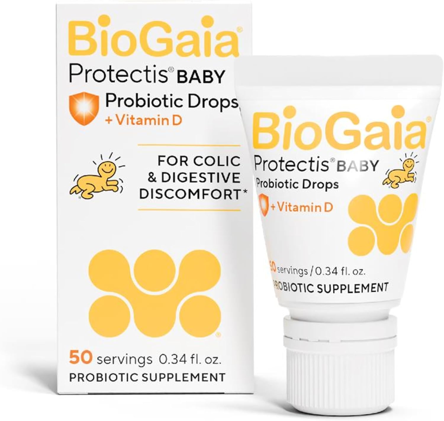 BioGaia Baby Probiotic Drops + Vitamin D | Colic & Gas Relief | 50 Servings