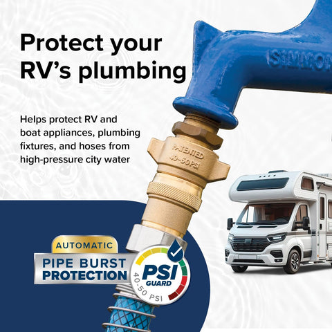 Camco Brass Marine/RV Water Pressure Regulator - Drinking Water Safe