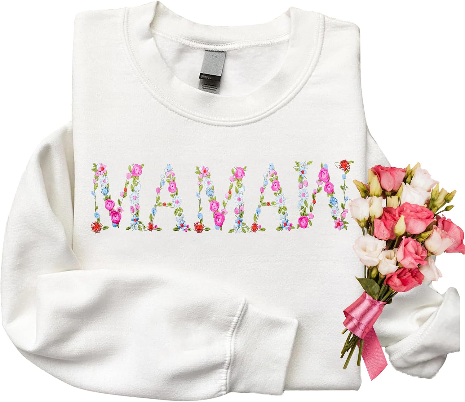 Embroidery Floral Mamaw Sweatshirts For Grandma Gift Sweatshirt From Grandkids Flower Gift Mothers Day Christmas