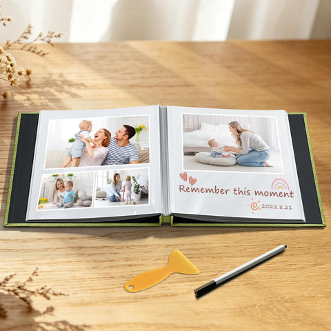 Large Photo Album Self Adhesive Scrapbook Album for 4x6 5x7 8x10 Pictures DIY Photo Book as Scrapbooking Supplies Kits, Birthday Gifts for Women Mom Wedding Baby Family Travel