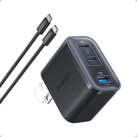 Anker Nano 70W Max 3-Port Fast Charger USB C, Type C Charger Fast Charging