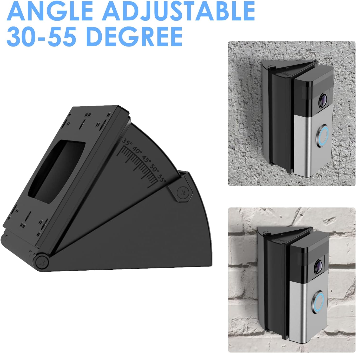 RIOVO Adjustable 30 to 55 Degree Doorbell Angle Mount Compatible with Ring/Blink Video Doorbell/Battery Doorbell, Replacement Angle Adjustment Adapter Mounting Bracket Wedge Kit
