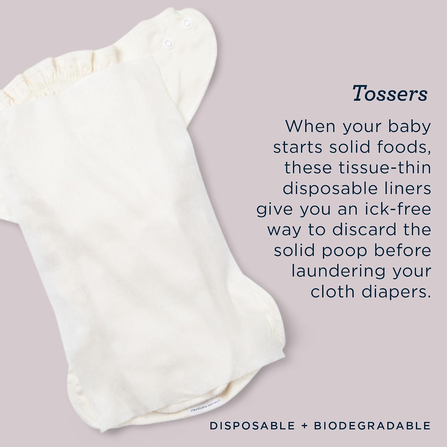 Esembly Tossers – Disposable Bamboo from Viscose Diaper Liners for Cloth Diapers – Earth-Friendly, Fragrance-Free, Chlorine-Free – One Size, 200 Liners (2-Pack of 100-Liner Rolls)