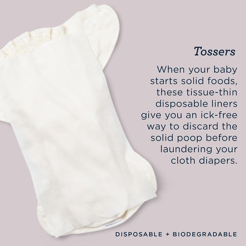 Esembly Tossers – Disposable Bamboo from Viscose Diaper Liners for Cloth Diapers – Earth-Friendly, Fragrance-Free, Chlorine-Free – One Size, 200 Liners (2-Pack of 100-Liner Rolls)