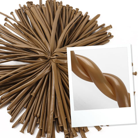 Khaki Long Balloons - 260 Balloons for Animal Modeling & Party Decor, 100P