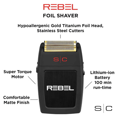 StyleCraft Rebel Professional Cordless Double Foil Shaver Up to 11,000 RPM