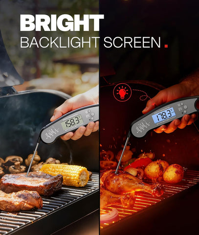 Meat Thermometer Digital, Food Thermometer for Cooking, Black & Grey