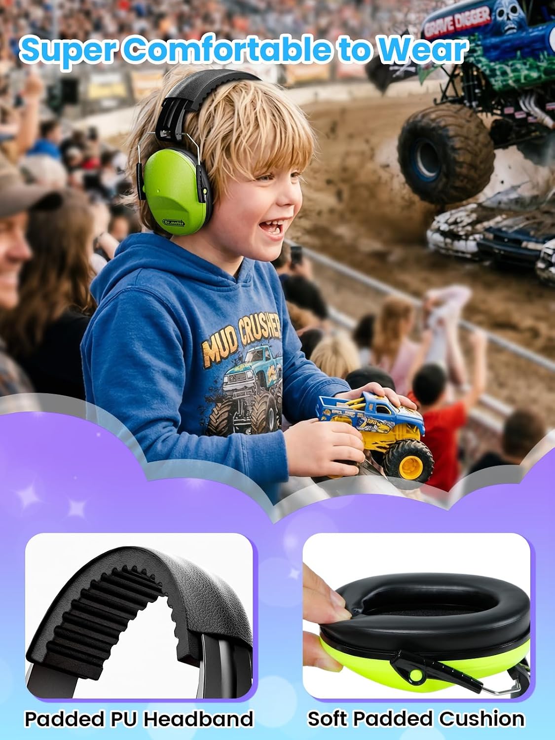 Dr.meter EM100 Noise Cancelling Headphones for Kids Adults, Ear Muffs