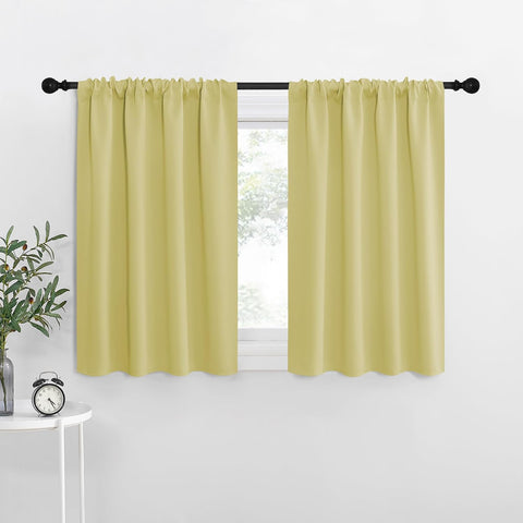 NICETOWN Blackout Curtains for RV Windows, Paler Yellow, 29" by 20", 2 Panels, Room Darkening Window Curtain Panels, Easy-Care Solid Thermal Insulated Draperies/Drapes for Daughter Room
