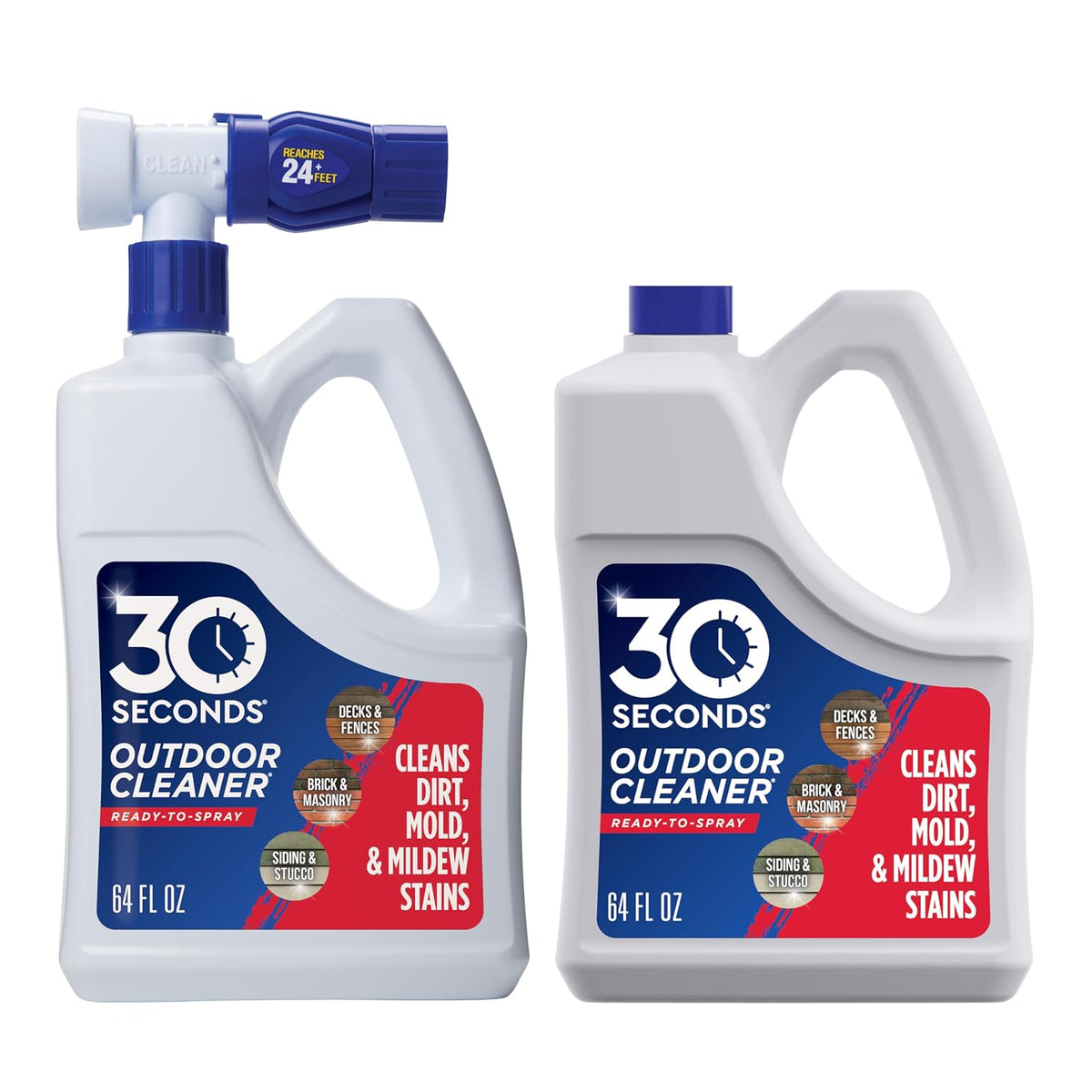 30 SECONDS Outdoor Cleaner, Hose End Sprayer, 2 Pack