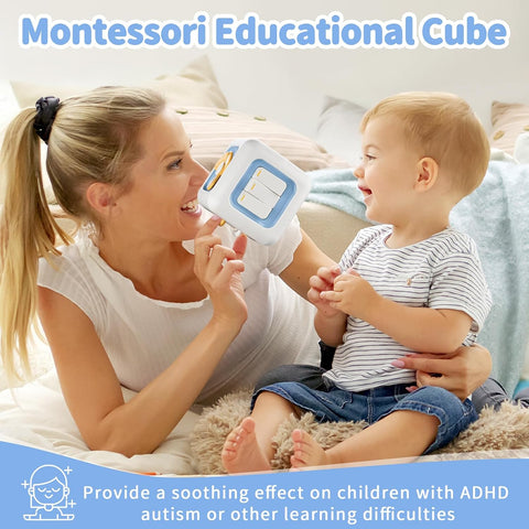 SOCBTNSO Montessori Busy Cube Travel Toy for Toddlers