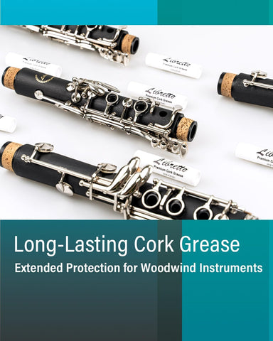 Libretto Clarinet Swab Kit, Pull Through Swab + Cork Grease, Microfiber Swab for Bb Clarinet, Odorless 0.16 oz Cork Grease for Woodwind Musical Instruments